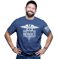 HOLD FAST™ Adult T-Shirt - Heroes™

Color: Royal Heather
Design on front; flag design on left sleeve
Standard fit; fashion collar
100% preshrunk cotton, 5.4 oz. premium fabric
Shoulder-to-shoulder taping
Double-needle stitching at sleeve and bottom hem
High quality printed Christian t-shirt