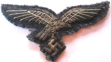 WW2 German Luftwaffe Bullion Officers Breast Eagle, Gold Tone (921F07400)