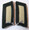 WW2 German SS Schutzmannschaft or Auxiliary Police EM Collar Tabs, Pair (Reverse). Formed of a rectangular pattern dark blue green wool badge cloth folded and sewn with a twisted silver wire piping for officers, mounted to a buckram backing