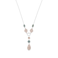 Rough Cut Aquamarine & Rose Quartz Necklace