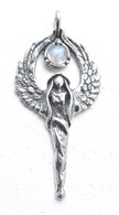 Guiding Light Angel Pendant with Rainbow Moonstone