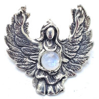 Guardian Angel Pendant with Rainbow Moonstone