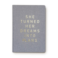 She Turned Her Dreams Into Plans Fabric Journal