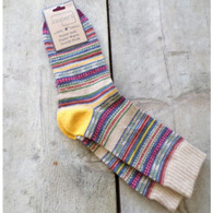 Super Soft Socks with Nordic Multi Colored Stripes / Ray Pattern