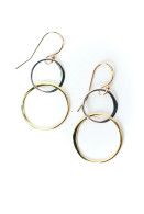 Seaside Double Silver and Gold Hoop Earrings by Anne Vaughan