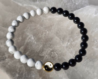 Black Onyx & Howlite Yin Yang Bracelet