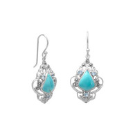 Turquoise, Blue Topaz, & Marcasite Earrings