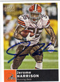 JEROME HARRISON AUTOGRAPHED FOOTBALL CARD #102611B