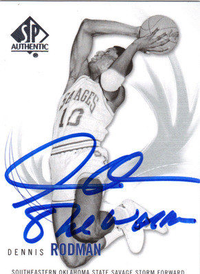 dennis rodman autographed basketball