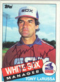 TONY LaRUSSA CHICAGO WHITE SOX AUTOGRAPHED BASEBALL CARD #12213G