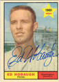ED HOBAUGH WASHINGTON SENATORS AUTOGRAPHED VINTAGE ROOKIE BASEBALL CARD #122613G