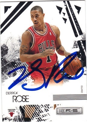 derrick rose autographed basketball