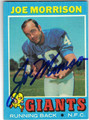 JOE MORRISON NE WYORK GIANTS AUTOGRAPHED VINTAGE FOOTBALL CARD #51413B