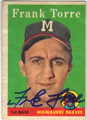 FRANK TORRE MILWAUKEE BRAVES AUTOGRAPHED VINTAGE BASEBALL CARD #70413D