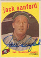 JACK SANFORD SAN FRANCISCO GIANTS AUTOGRAPHED VINTAGE BASEBALL CARD #22014C
