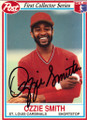 OZZIE SMITH ST LOUIS CARDINALS AUTOGRAPHED BASEBALL CARD #51014D
