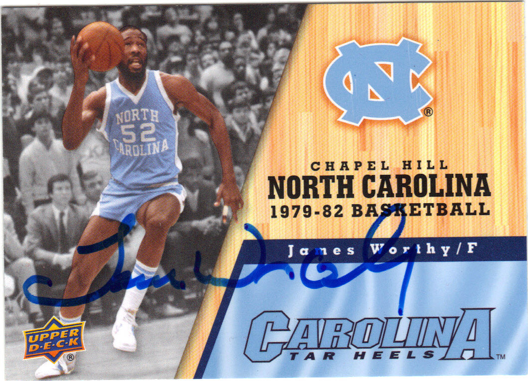 James Worthy North Carolina Tar Heels Autographed Basketball Card