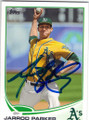 JARROD PARKER OAKLAND ATHLETICS AUTOGRAPHED BASEBALL CARD #101614L