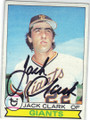 JACK CLARK SAN FRANCISCO GIANTS AUTOGRAPHED VINTAGE BASEBALL CARD #121014F