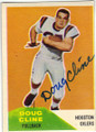 DOUG CLINE HOUSTON OILERS AUTOGRAPHED VINTAGE ROOKIE FOOTBALL CARD #11115i