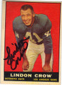 LINDON CROW LOS ANGELES RAMS AUTOGRAPHED VINTAGE FOOTBALL CARD #11115O