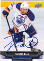 TAYLOR HALL EDMONTON OILERS AUTOGRAPHED HOCKEY CARD #40715F