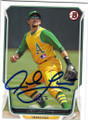 JED LOWRIE OAKLAND ATHLETICS AUTOGRAPHED BASEBALL CARD #40915A