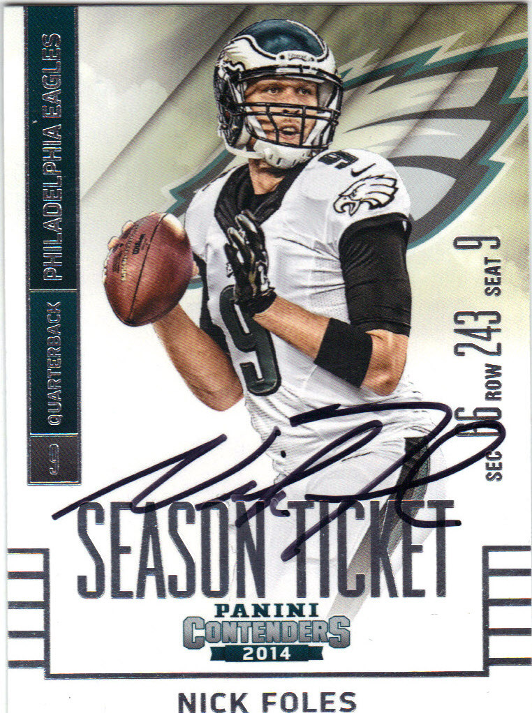 nick foles autographed football