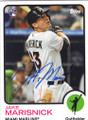 JAKE MARISNICK MIAMI MARLINS AUTOGRAPHED ROOKIE BASEBALL CARD #41915C