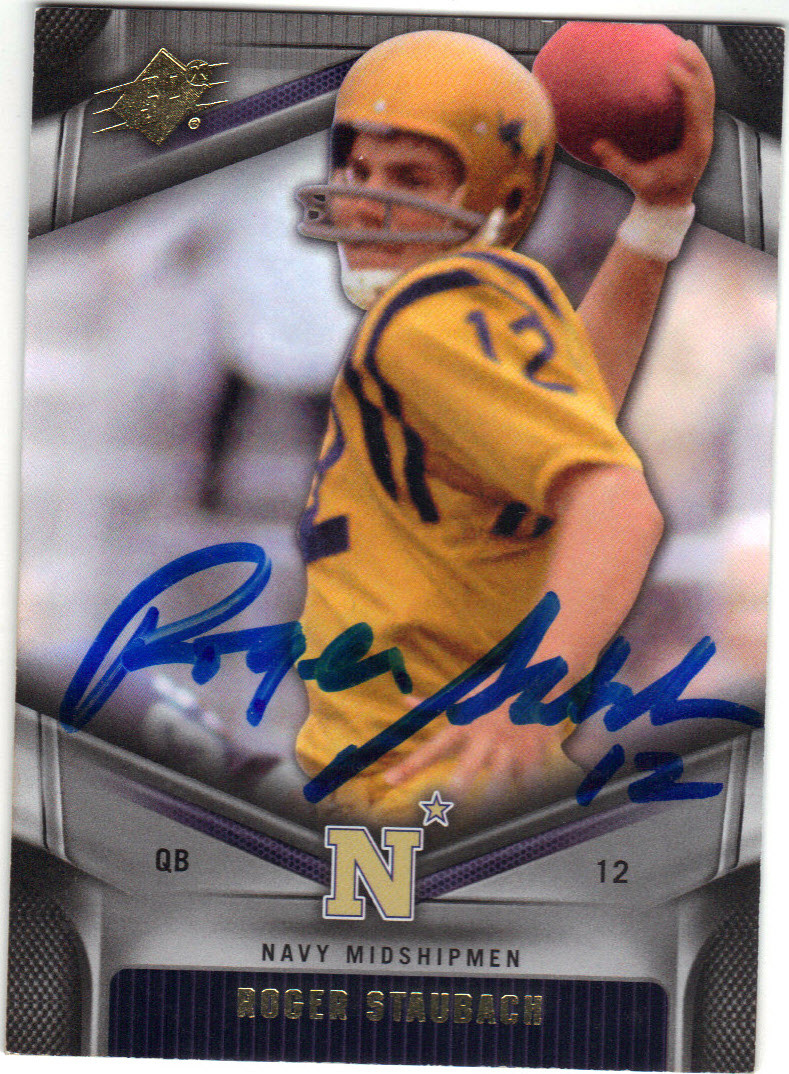 roger staubach autographed football