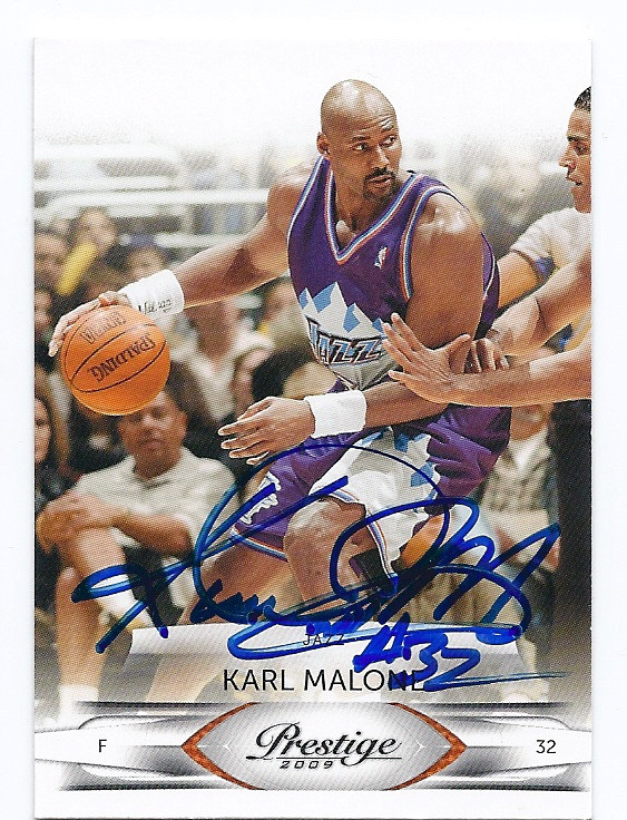 karl malone autographed basketball