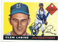 CLEM LABINE BROOKLYN DODGERS AUTOGRAPHED BASEBALL CARD #12816L