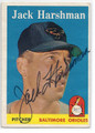 JACK HARSHMAN BALTIMOREORIOLES AUTOGRAPHED VINTAGE BASEBALL CARD #20716K