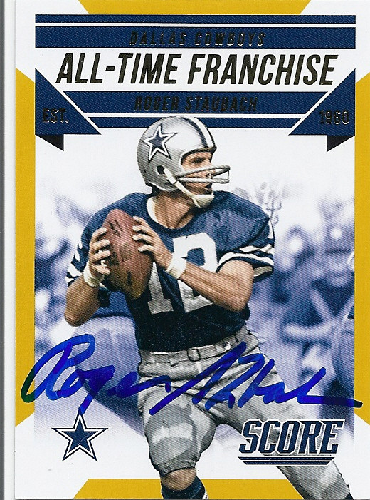 roger staubach autographed football