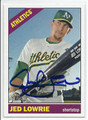 JED LOWRIE OAKLAND ATHLETICS AUTOGRAPHED BASEBALL CARD #40216G