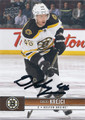 DAVID KREJCI BOSTON BRUINS AUTOGRAPHED HOCKEY CARD #41416G