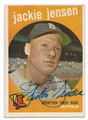 JACKIE JENSEN BOSTON RED SOX AUTOGRAPHED VINTAGE BASEBALL CARD #100516B