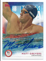 MATT GREVERS AUTOGRAPHED OLYMPIC SWIMMING CARD #120816E
