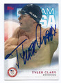 TYLER CLARY AUTOGRAPHED OLYMPIC SWIMMING CARD #10217A