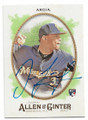 ORLANDO ARCIA MILWAUKEE BREWERS AUTOGRAPHED BASEBALL CARD #11519i
