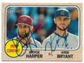 BRYCE HARPER & KRIS BRYANT WASHINGTON NATIONALS & CHICAGO CUBS DOUBLE AUTOGRAPHED BASEBALL CARD #32719B