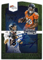 PEYTON MANNING & DEMARYIUS THOMAS DENVER BRONCOS DOUBLE AUTOGRAPHED FOOTBALL CARD #61819A