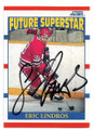 ERIC LINDROS OSHAWA GENERALS AUTOGRAPHED ROOKIE HOCKEY CARD #62719C