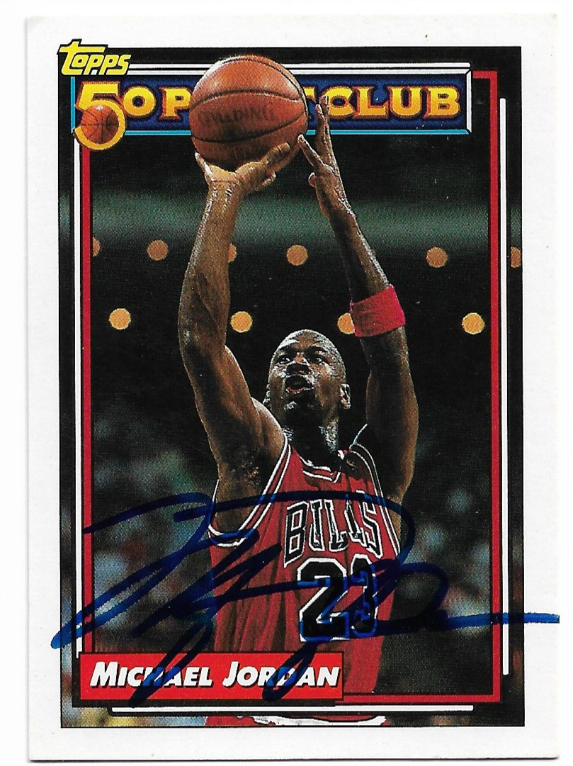 Michael Jordan Chicago Bulls Autographed Basketball Card 112619b