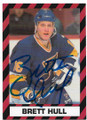 BRETT HULL ST LOUIS BLUES AUTOGRAPHED HOCKEY CARD #41720C