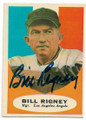 BILL RIGNEY LOS ANGELES ANGELS AUTOGRAPHED VINTAGE BASEBALL CARD #60820D