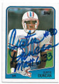 CURTIS DUNCAN HOUSTON OILERS AUTOGRAPHED VINTAGE FOOTBALL CARD #70520H