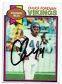 CHUCK FOREMAN AUTOGRAPHED VINTAGE FOOTBALL CARD #81120F