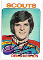 DENIS HERRON KANSAS CITY SCOUTS AUTOGRAPHED VINTAGE HOCKEY CARD #82620D