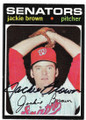 JACKIE BROWN WASHINGTON SENATORS AUTOGRAPHED ROOKIE BASEBALL CARD #92020F